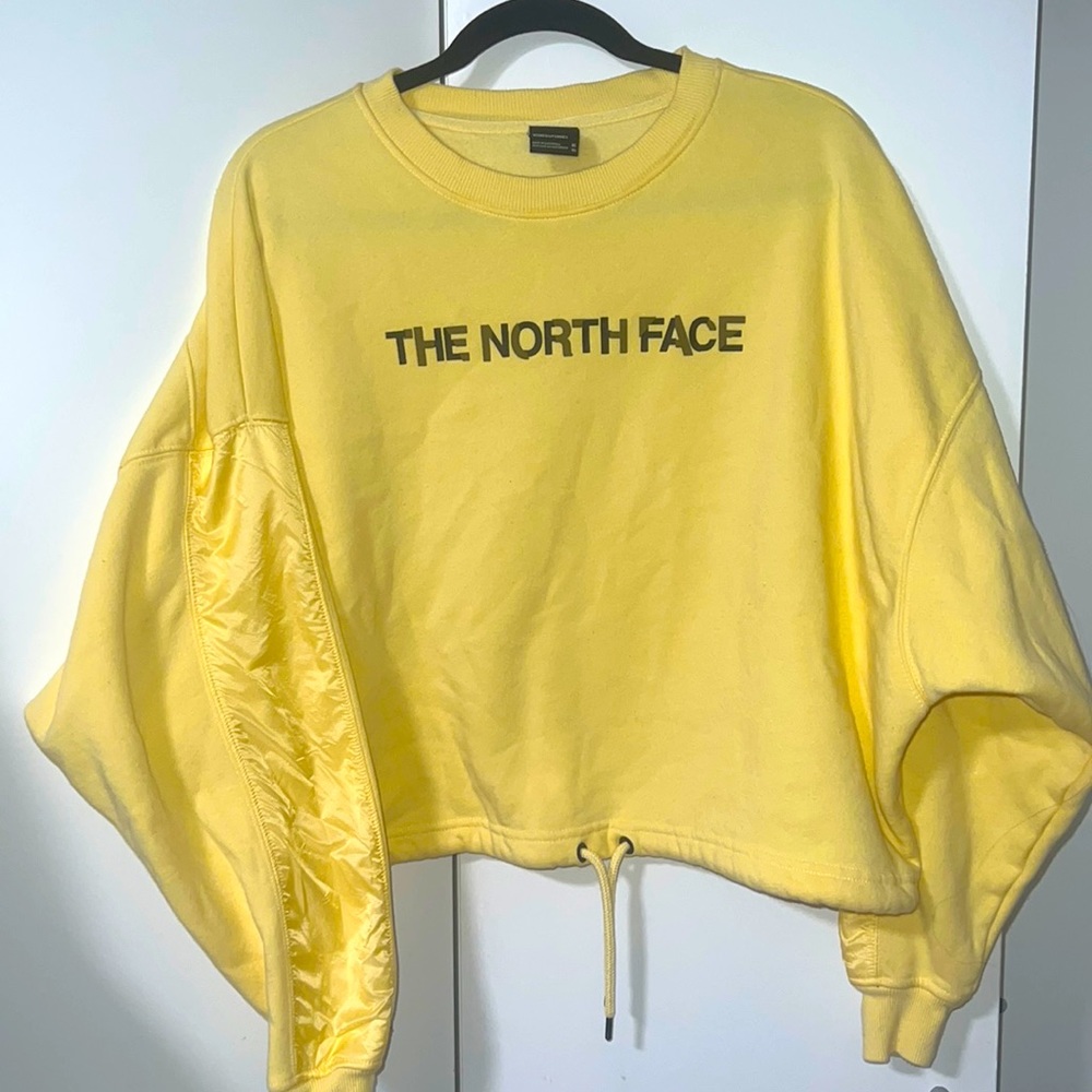 Yellow crop North Face sweater